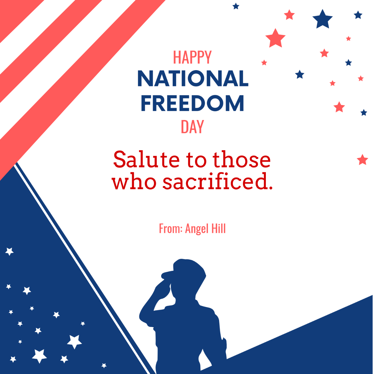 National Freedom Day Wishes Vector Template - Edit Online & Download