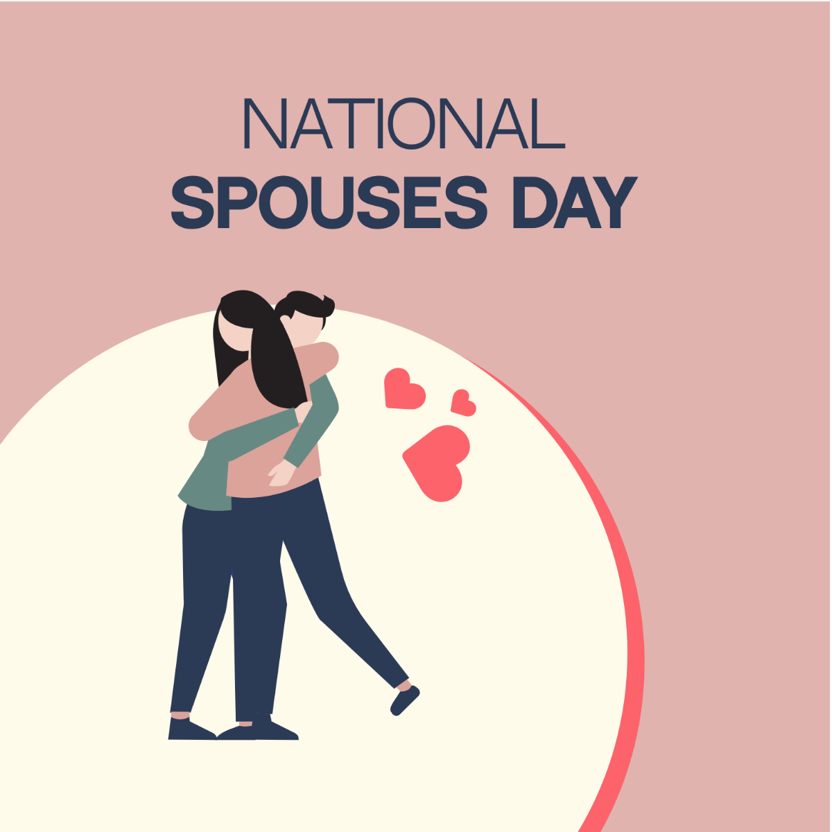 National Spouses Day Cartoon Vector Template