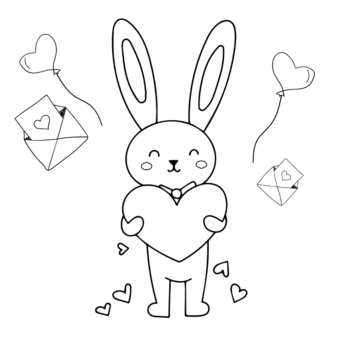 Cute Valentine's Day Drawing Template