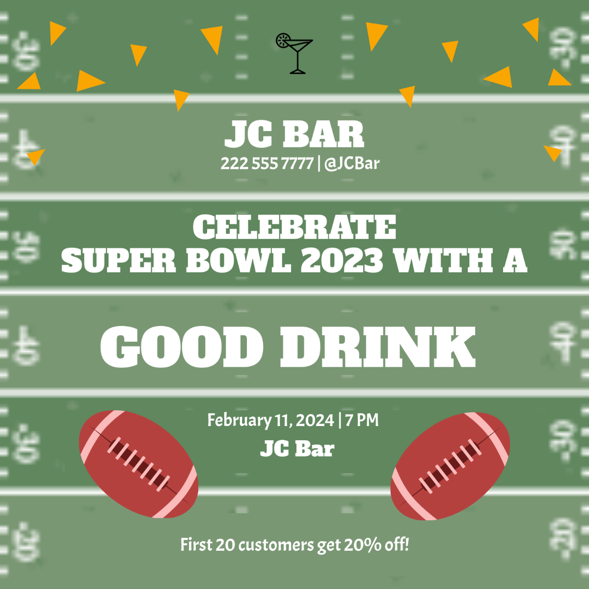 Super Bowl 2023 Flyer Vector Template - Edit Online & Download