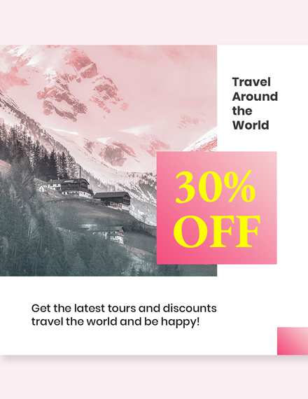 Free Travel Discount Instagram Post Template to Edit Online