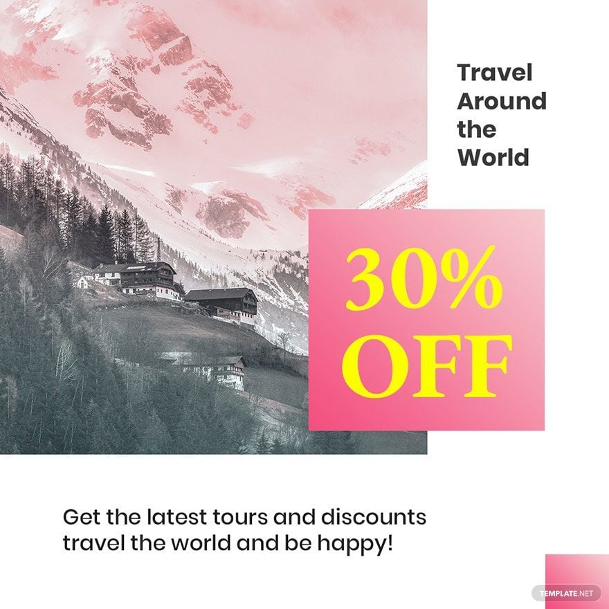 Travel Discount Instagram Post Template