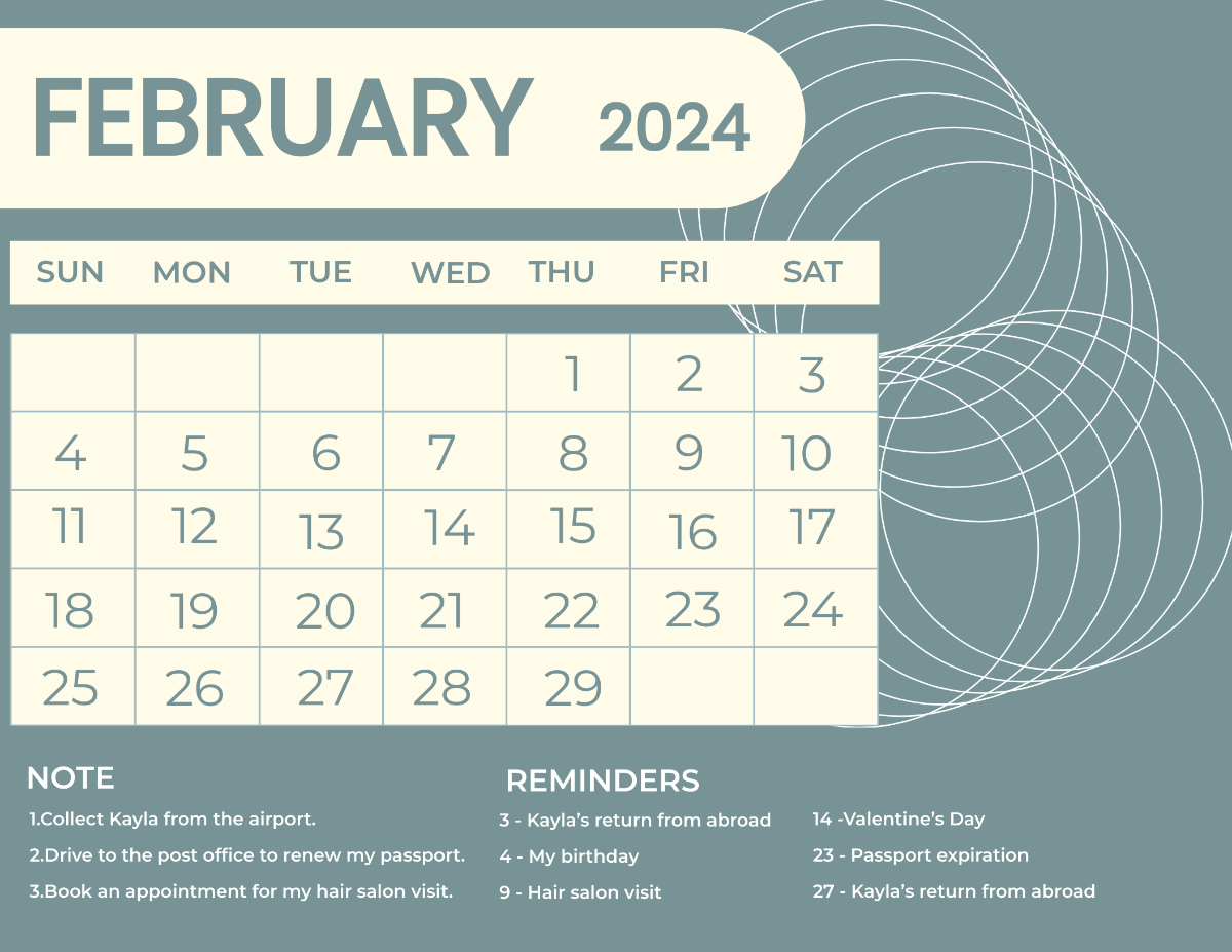 Simple February 2024 Calendar