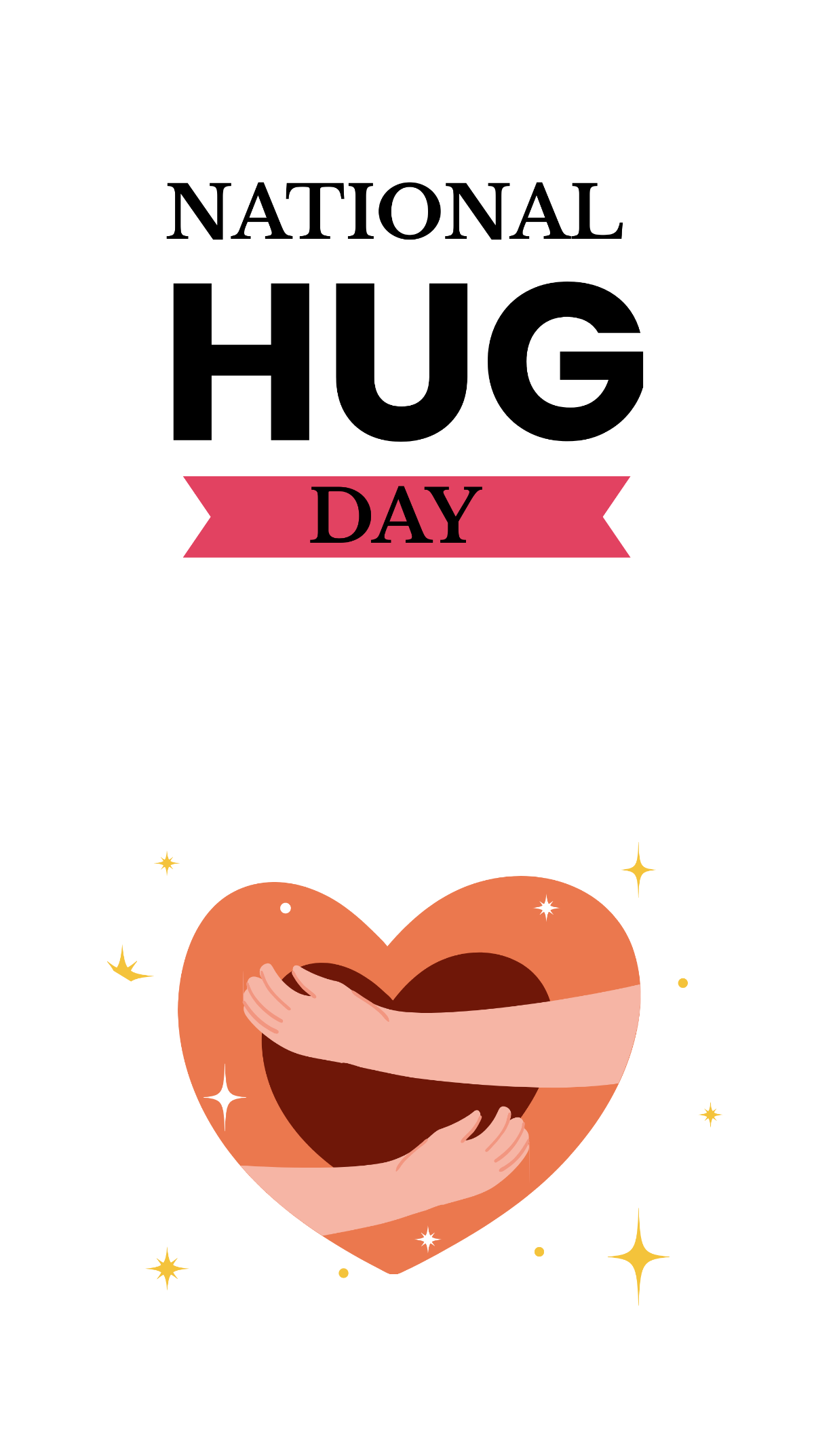 Free National Hugging Day iPhone Background Template