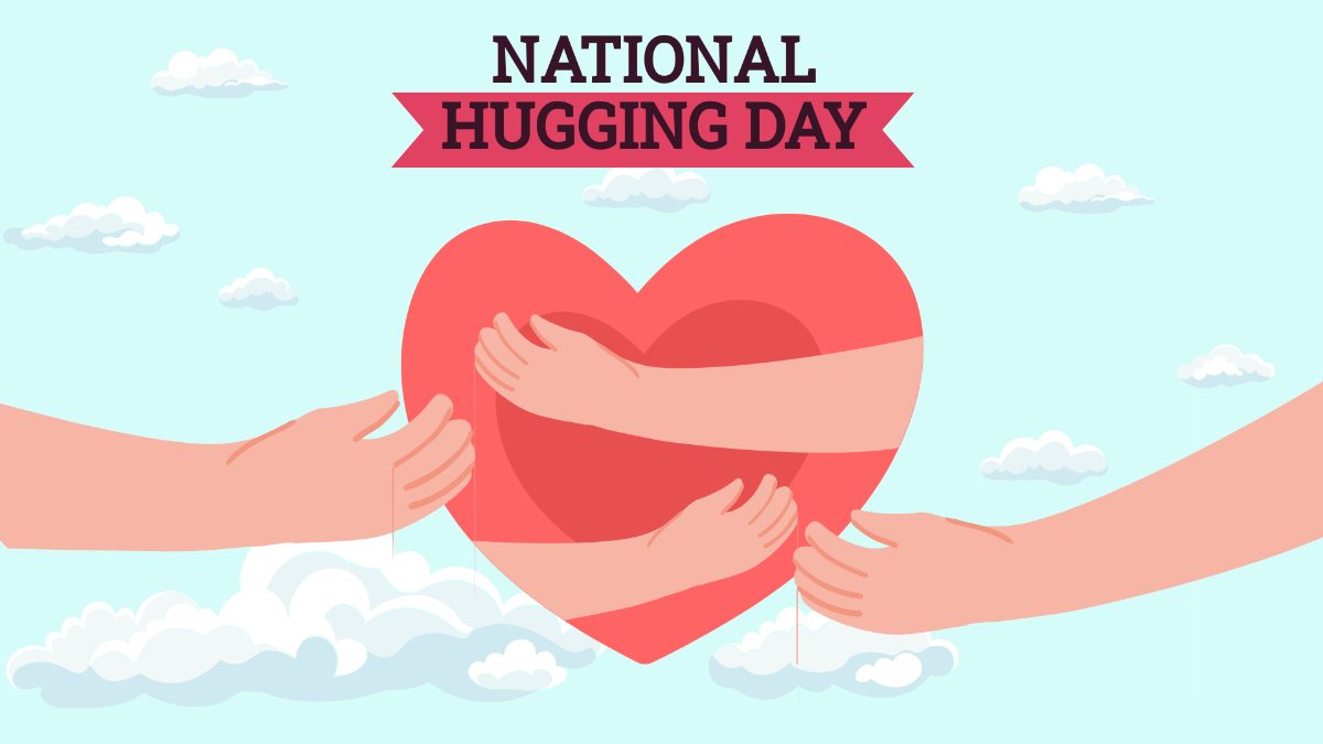 National Hugging Day Vector Background Template