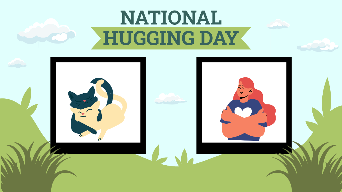 National Hugging Day Photo Background Template