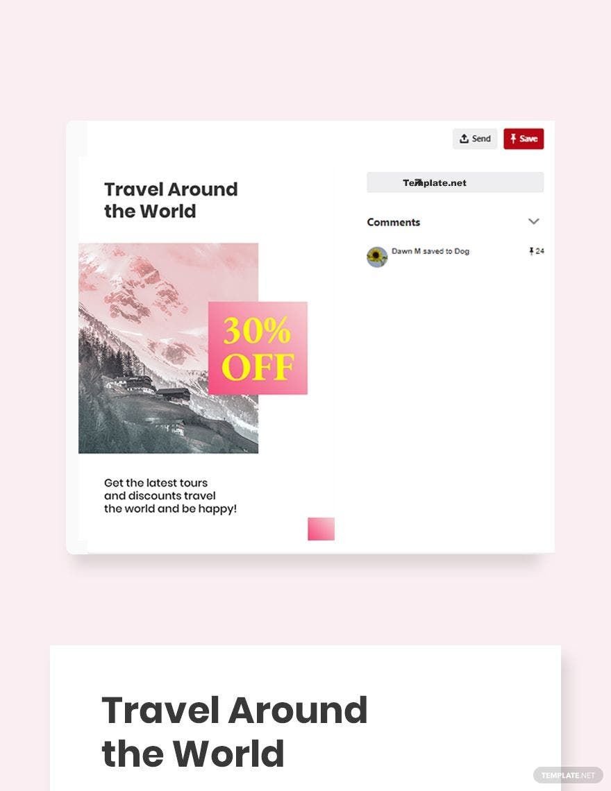Travel Discount Pinterest Pin Template in PSD