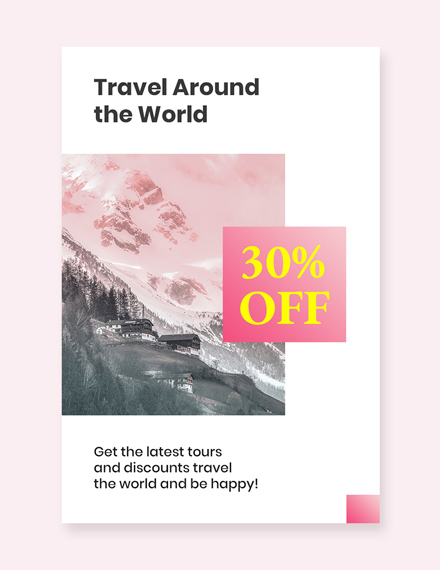 Free Travel Discount Pinterest Pin Template to Edit Online