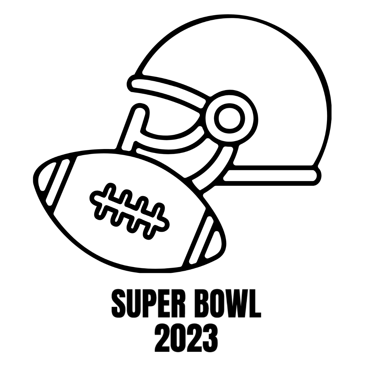 Super Bowl 2023 Drawing Vector Template
