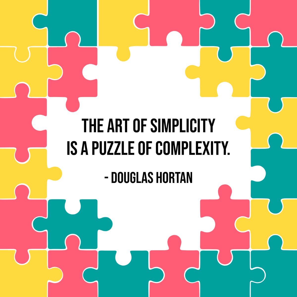 National Puzzle Day Quote Vector Template