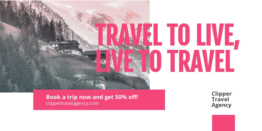 Free Travel Discount Twitter Post Template.jpe