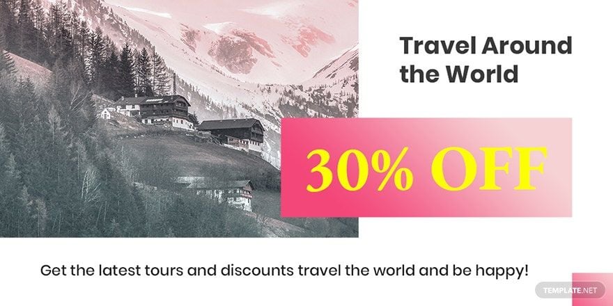 Travel Discount Twitter Post Template