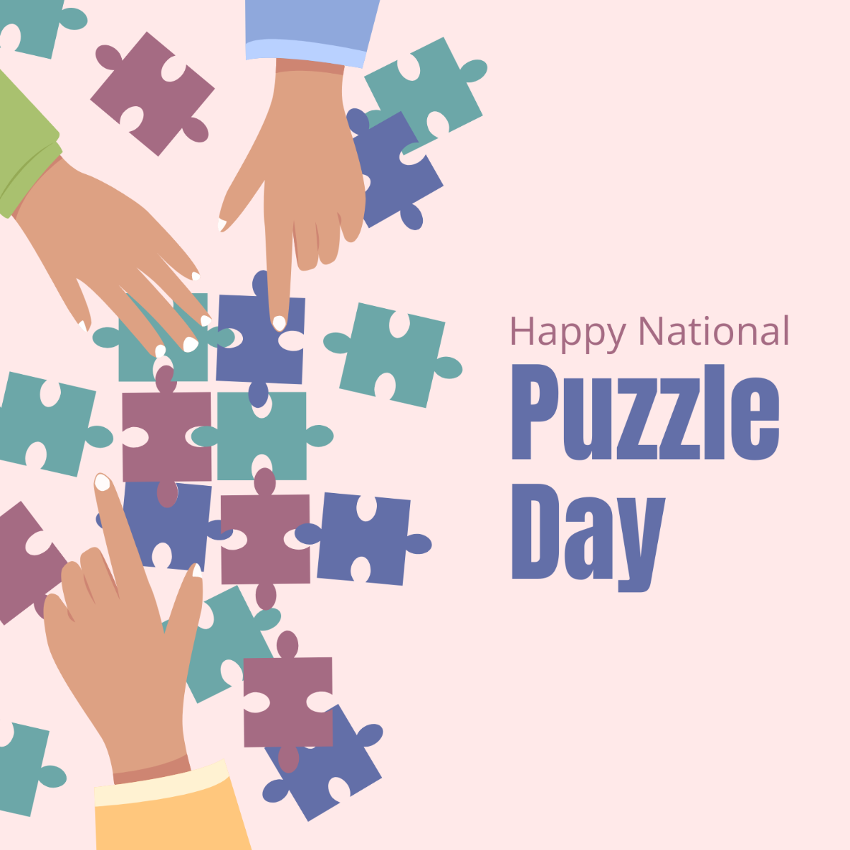 National Puzzle Day Celebration Vector Template