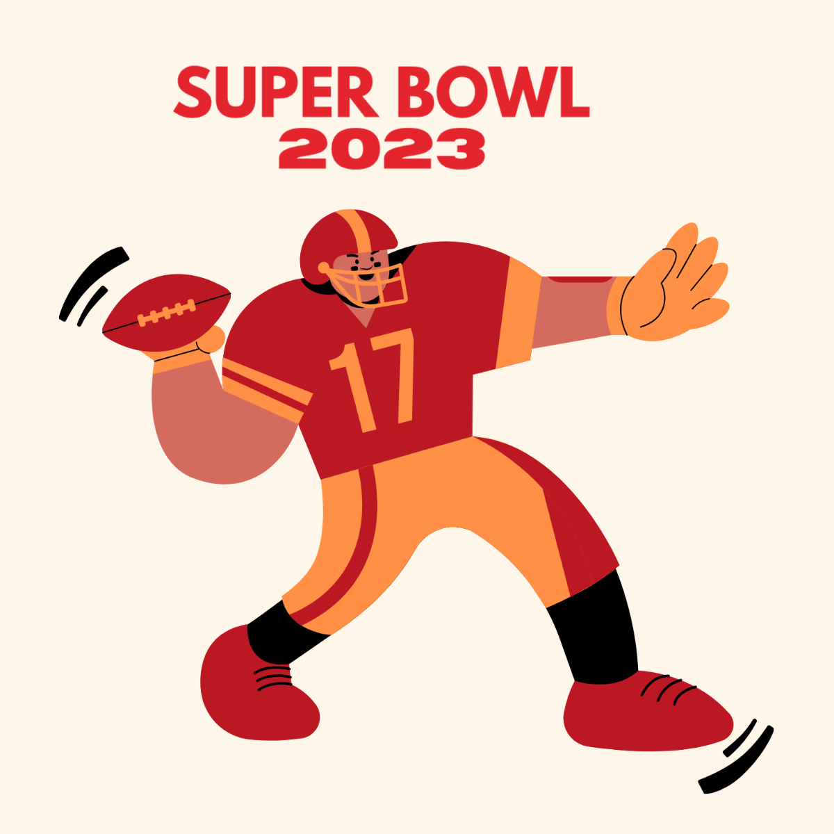Super Bowl 2023 Cartoon Vector Template
