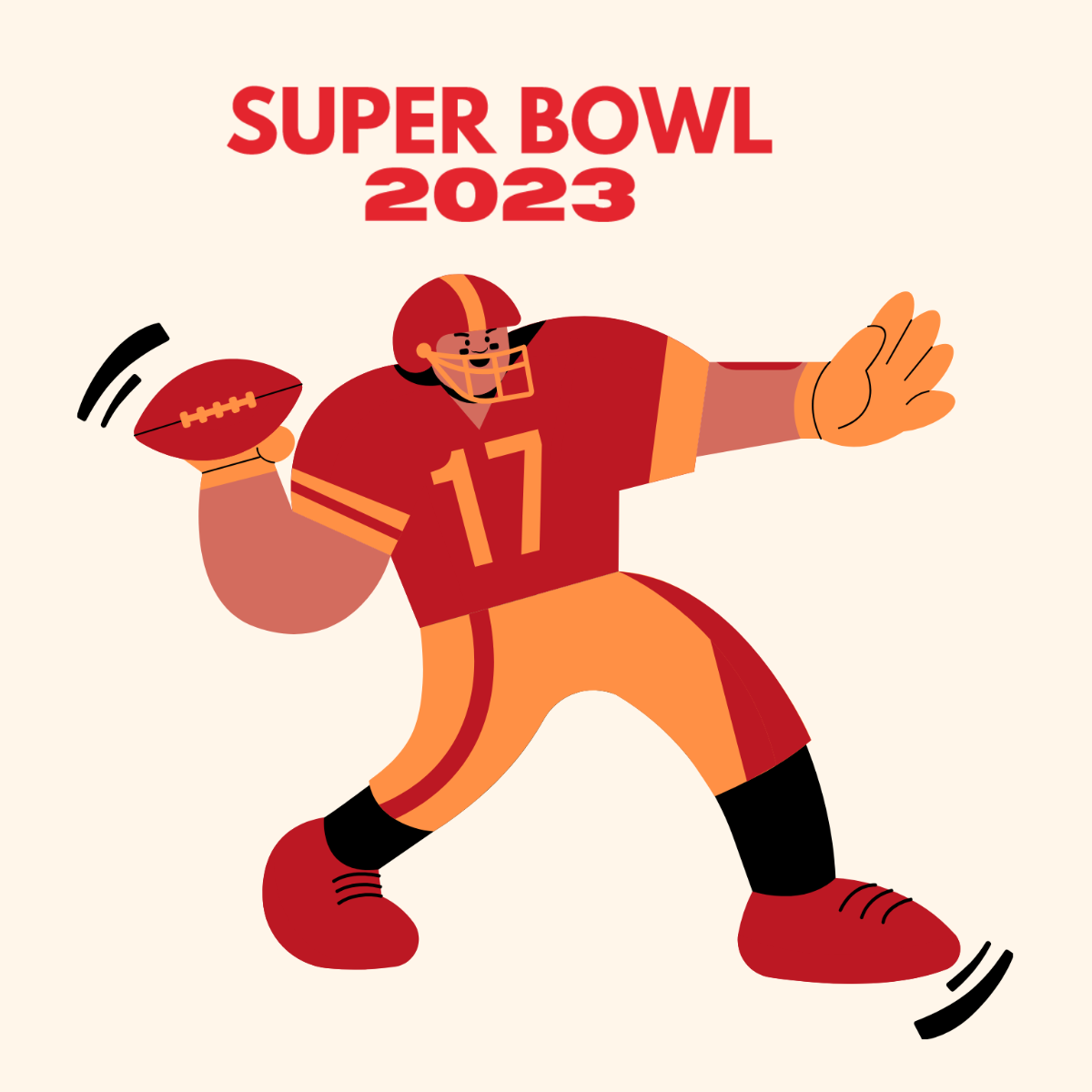 Free Super Bowl 2023 Cartoon Vector Template