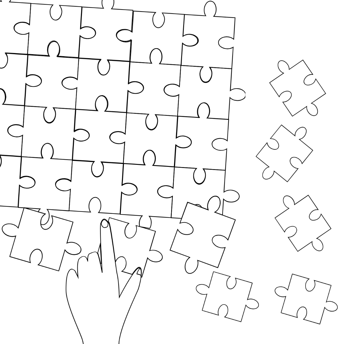 National Puzzle Day Drawing Vector Template