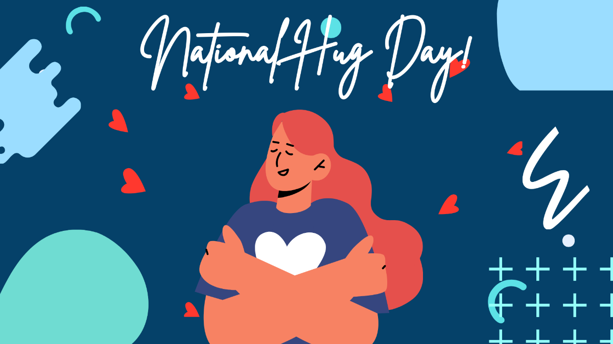 National Hugging Day Drawing Background Template