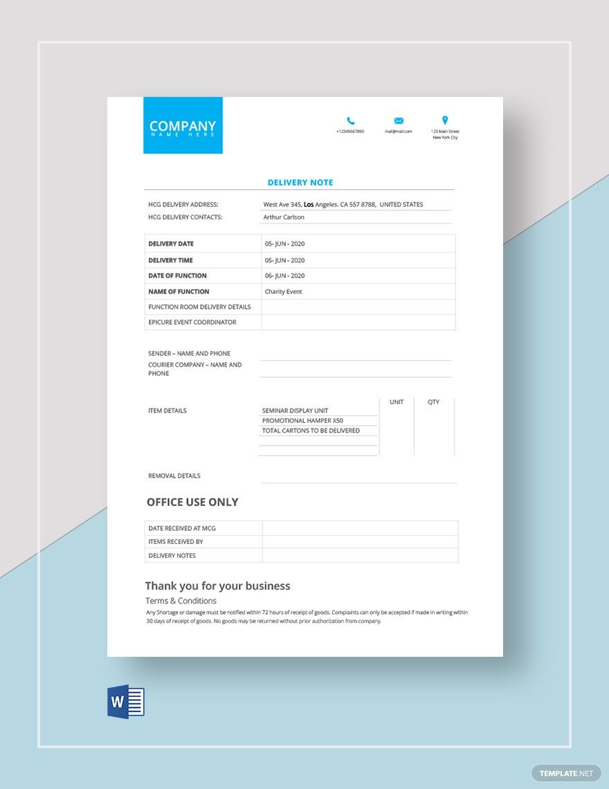 Project Delivery Note Template in Word, Google Docs, PDF, Apple Pages
