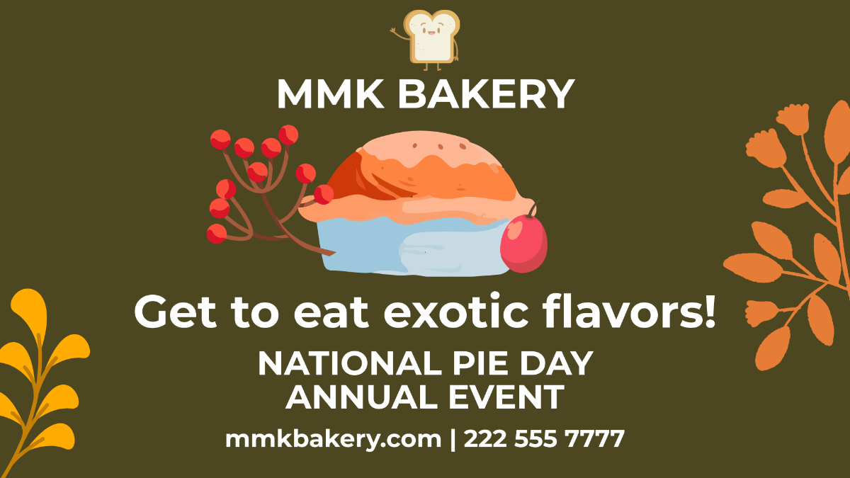 National Pie Day Flyer Background Template