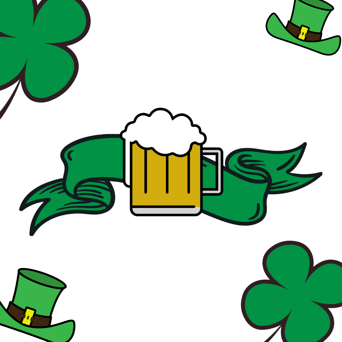 St. Patrick's Day Cartoon Clipart Template