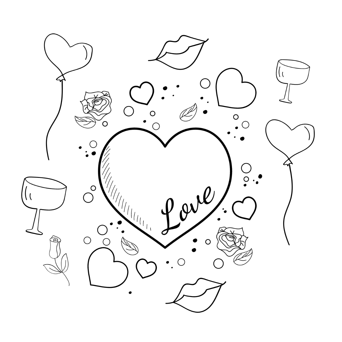 Beautiful Valentine's Day Drawing Template