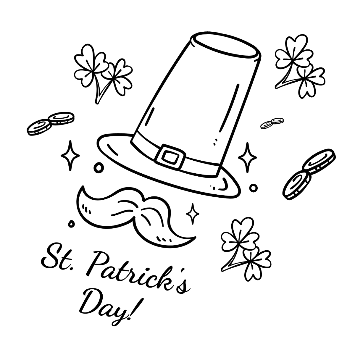 Free St. Patrick's Day Drawing Template