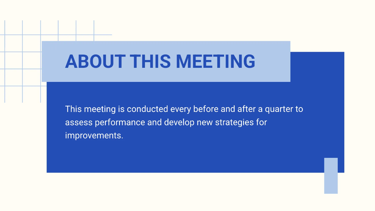 Free Quarterly Planning Meeting Presentation Template to Edit Online