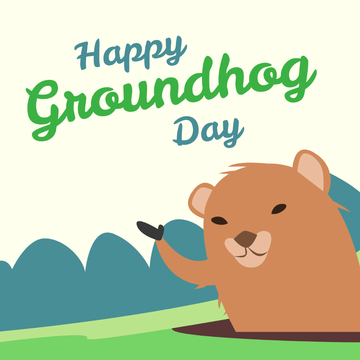 Groundhog Day Vector Template