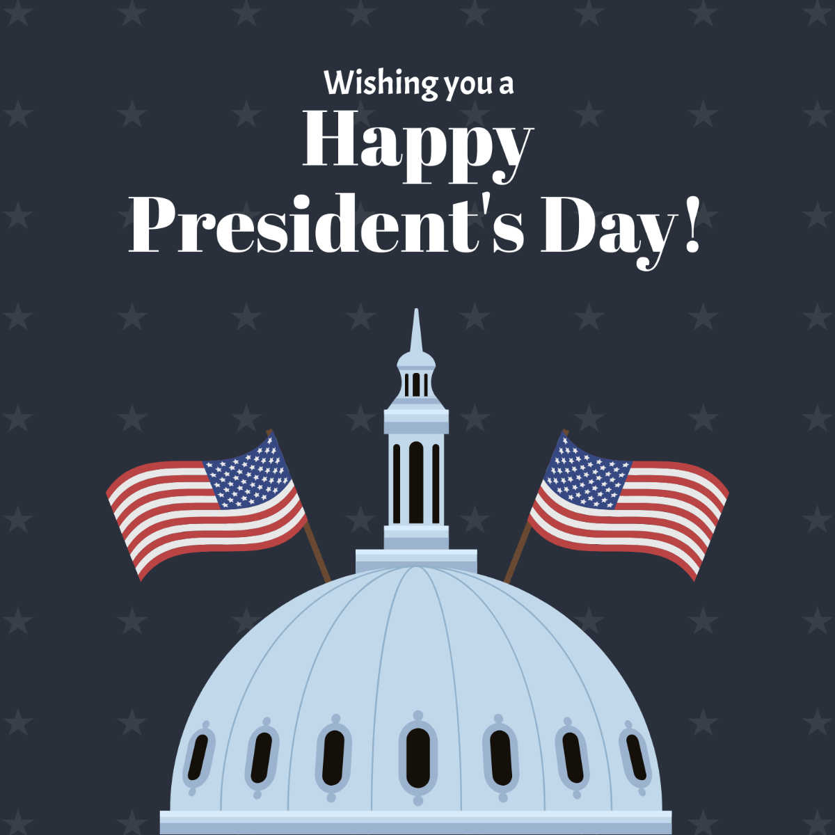 Presidents' Day Wishes Vector Template