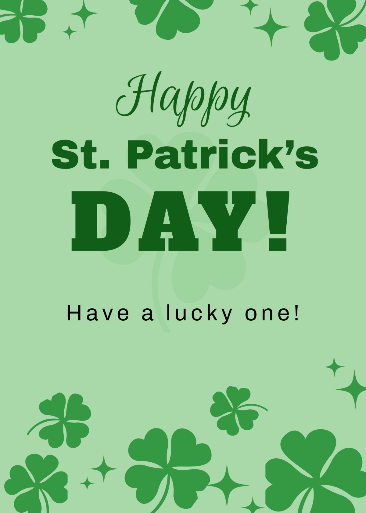 Free St. Patrick's Day Greeting Template