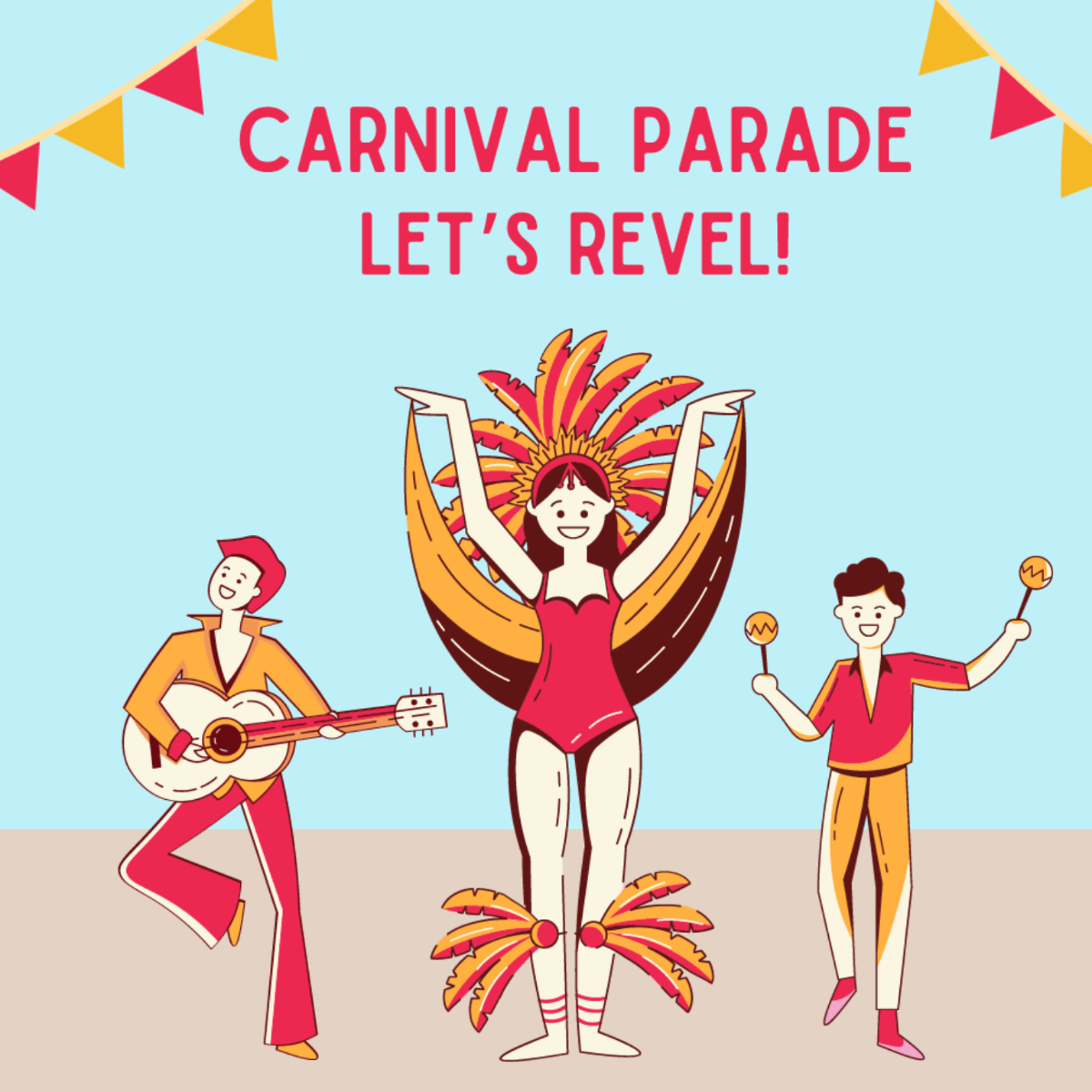 Carnival Festival Flyer Vector Template
