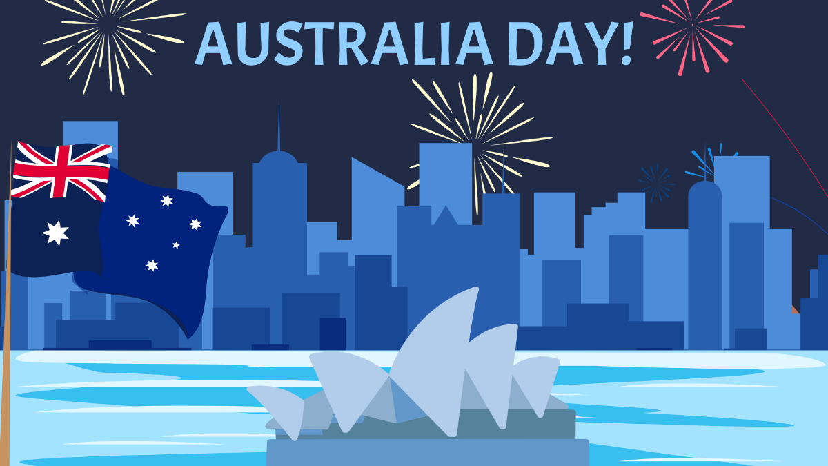 Australia Day Drawing Background Template