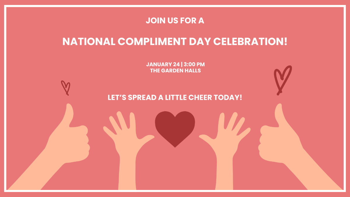 National Compliment Day Invitation Background Template