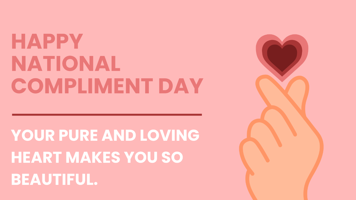 National Compliment Day Greeting Card Background Template