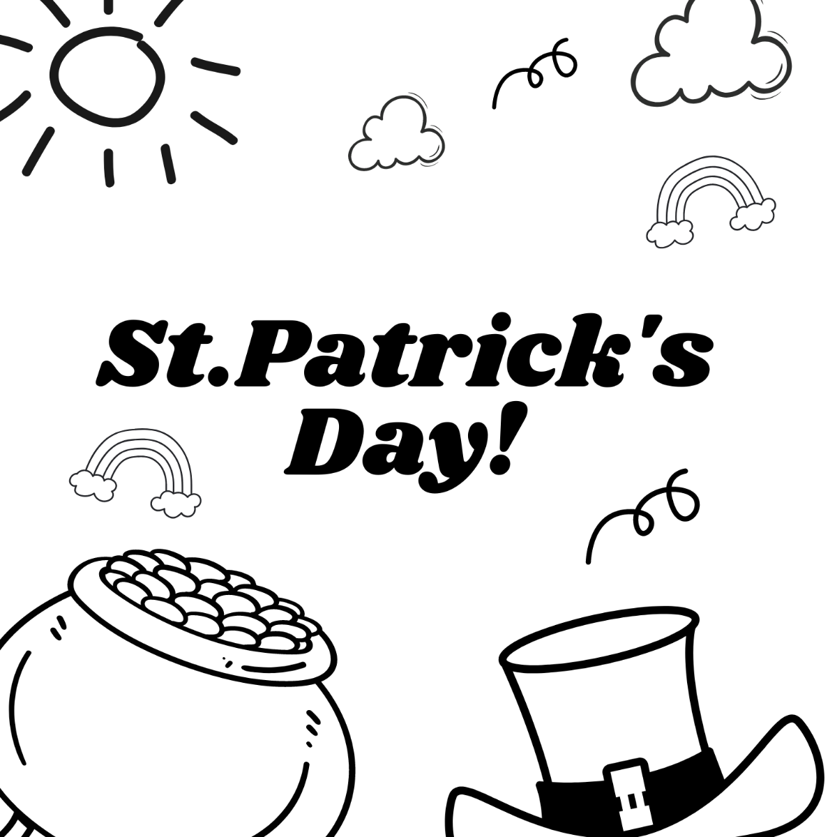 Kids St. Patrick's Day Drawing Template