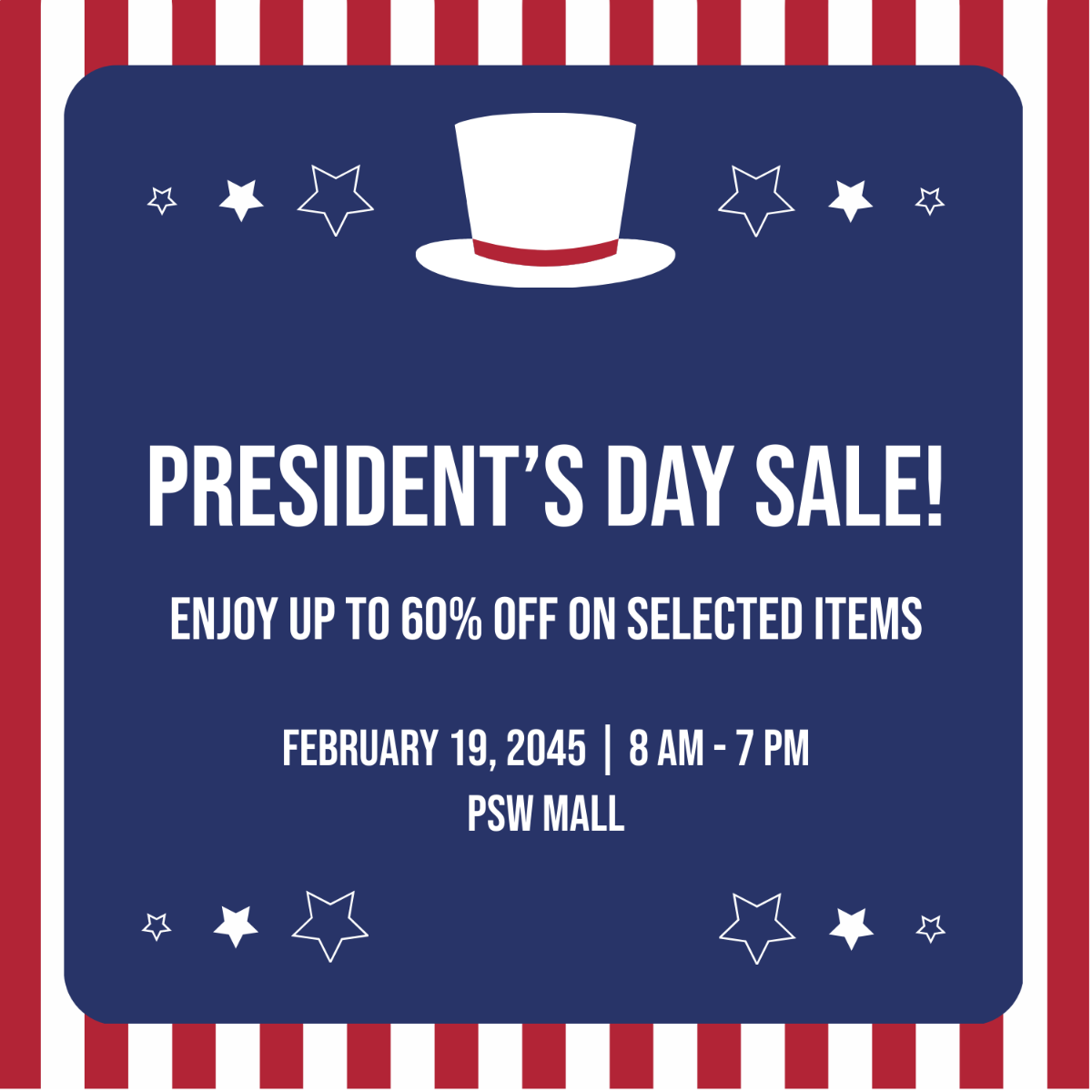 Presidents' Day Flyer Vector Template