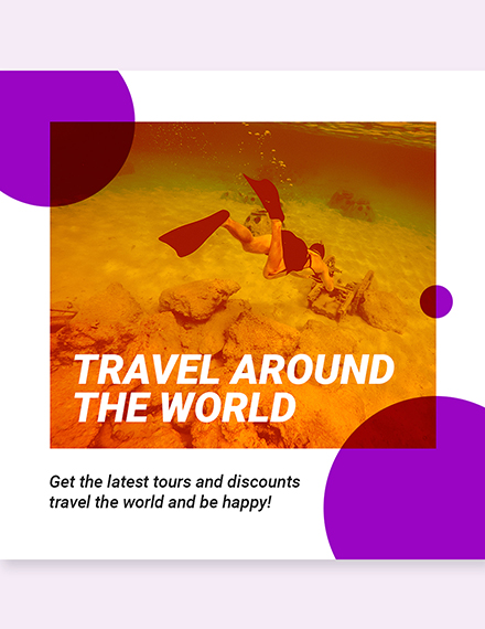 Free Travel Tour Instagram Post Template to Edit Online