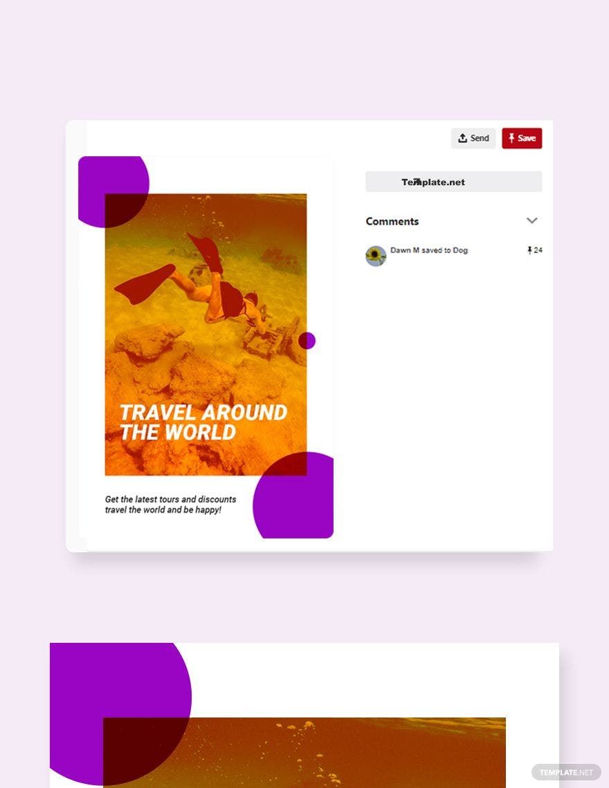 Travel Tour Pinterest Pin Template in PSD