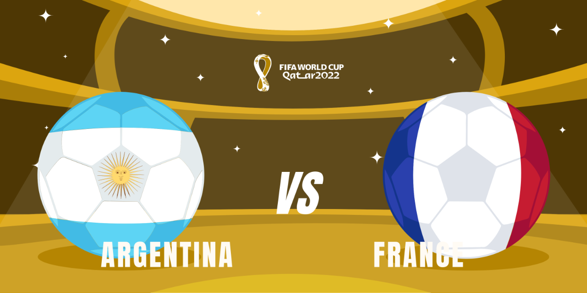 World Cup 2022 Finals Argentina Vs France Banner Template