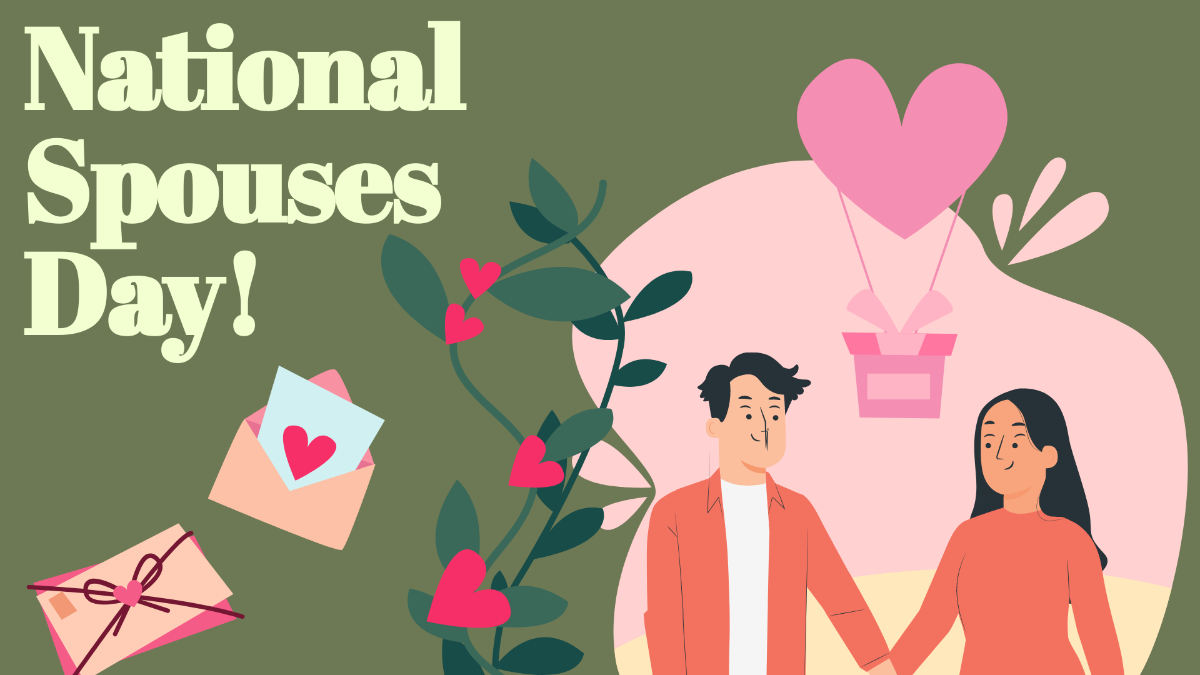 National Spouses Day Cartoon Background Template
