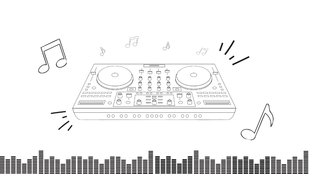 National DJ Day Drawing Background Template