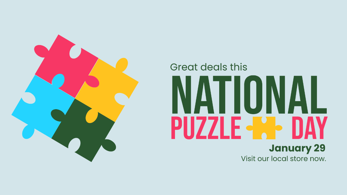 National Puzzle Day Flyer Background Template