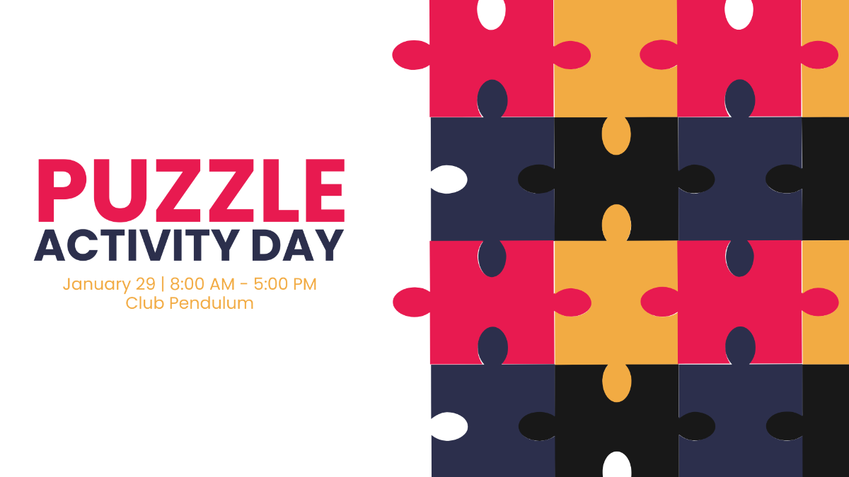 National Puzzle Day Invitation Background Template