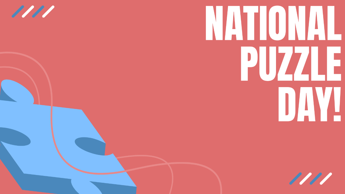 National Puzzle Day Banner Background Template