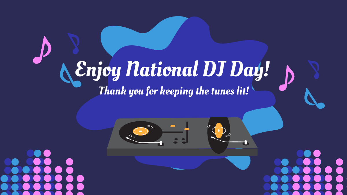 Free National DJ Day Wishes Background Template
