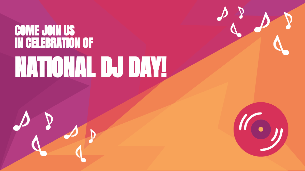 Free National DJ Day Invitation Background Template