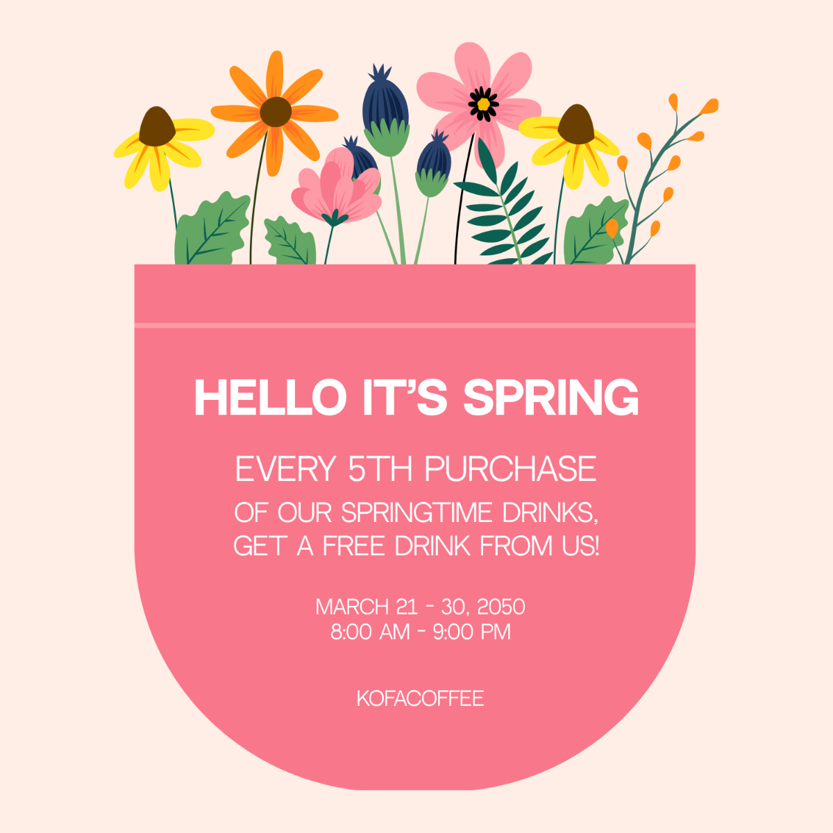 Spring Poster Vector Template