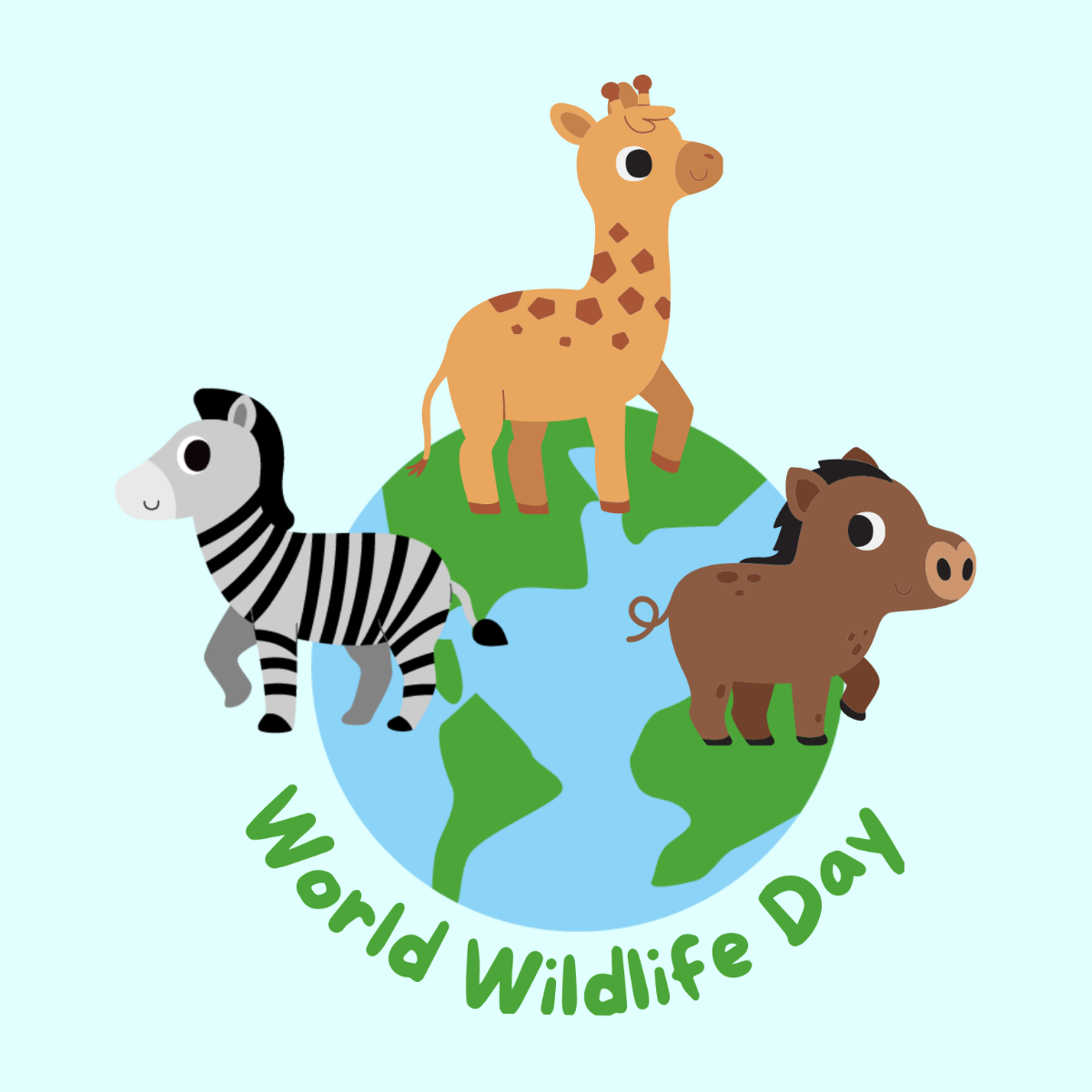 World Wildlife Day Clipart Vector Template