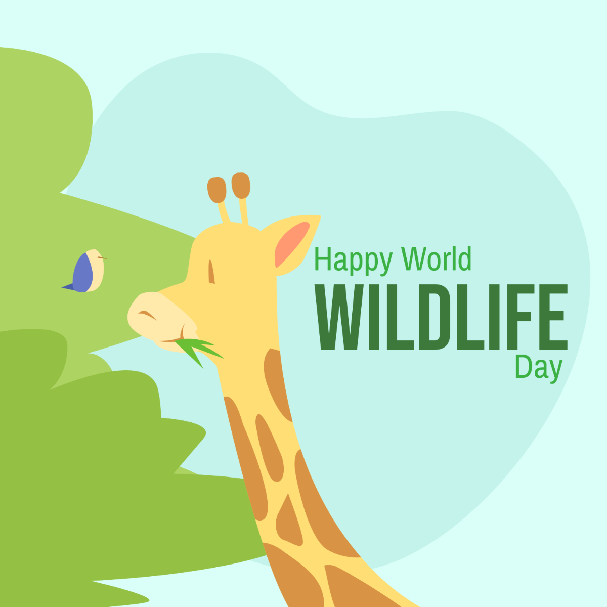 World Wildlife Day Illustration Template