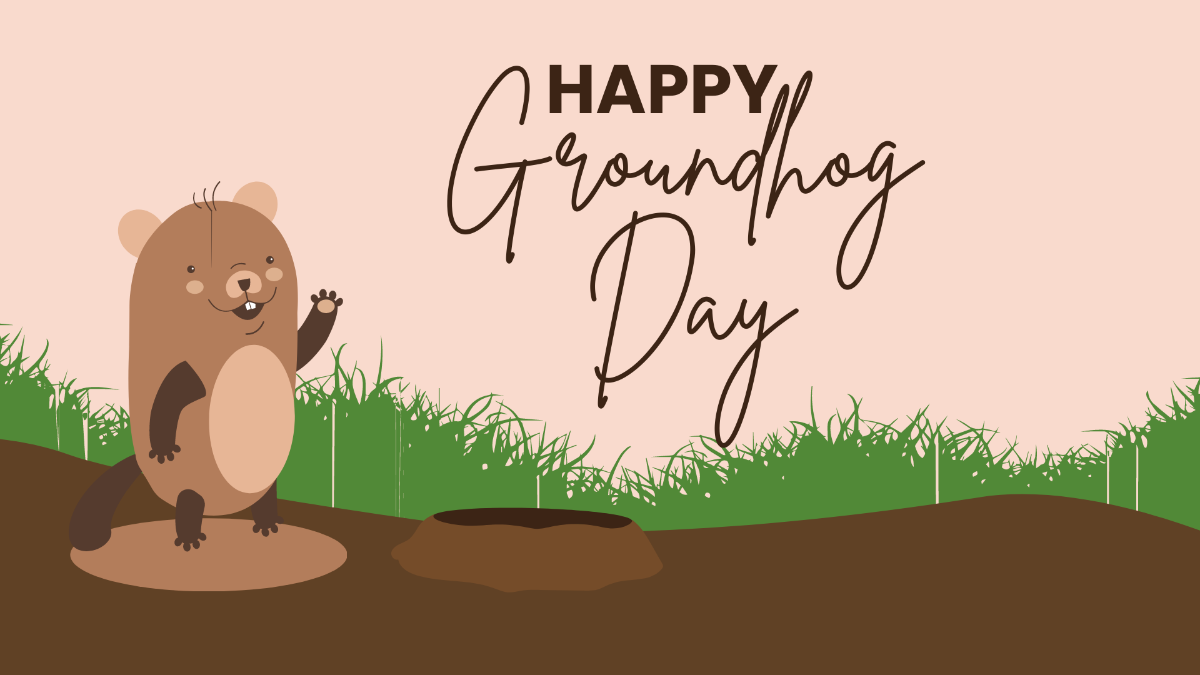 Groundhog Day Banner Background Template